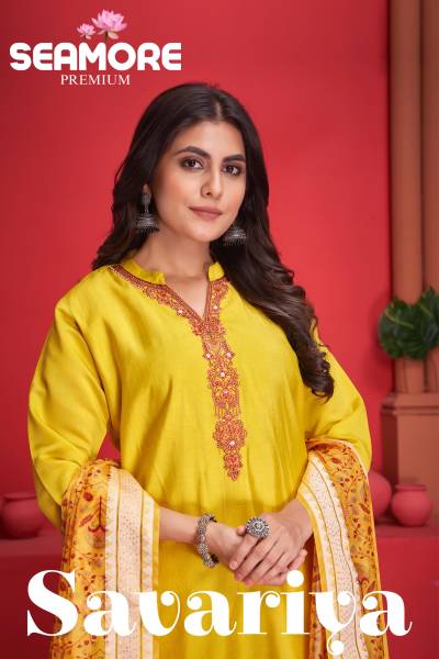 SEAMORE SAVARIYA 12001 & 12002 DESIGNER SALWAR SUIT WHOLESALER IN INDIA